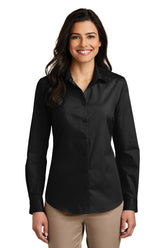 Port Authority LW100 Ladies Long Sleeve Carefree Poplin Shirt.